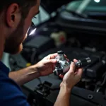 Inspecting a Second Hand Car Service Pump