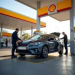 Shell Oil Change Service at Petrol Bunk