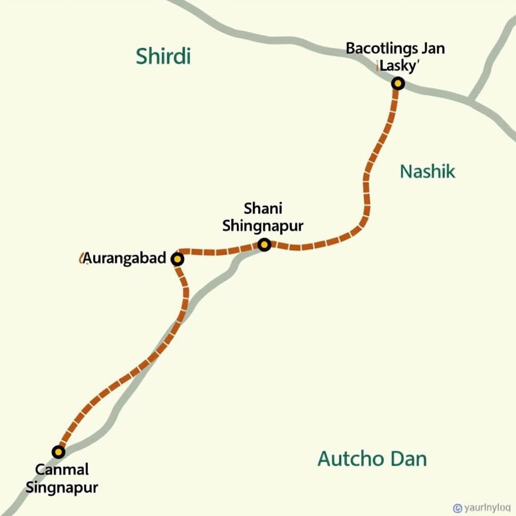 Map of Shirdi and Surrounding Tourist Attractions