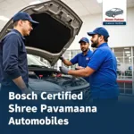 Shree Pavamaana Automobiles Bosch Certified Technicians Working on a Car