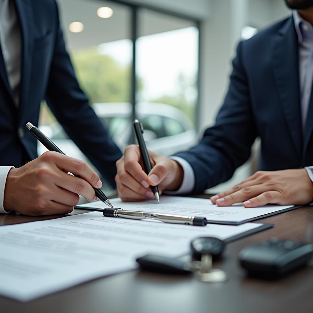 Signing Car Purchase Agreement in Kolhapur