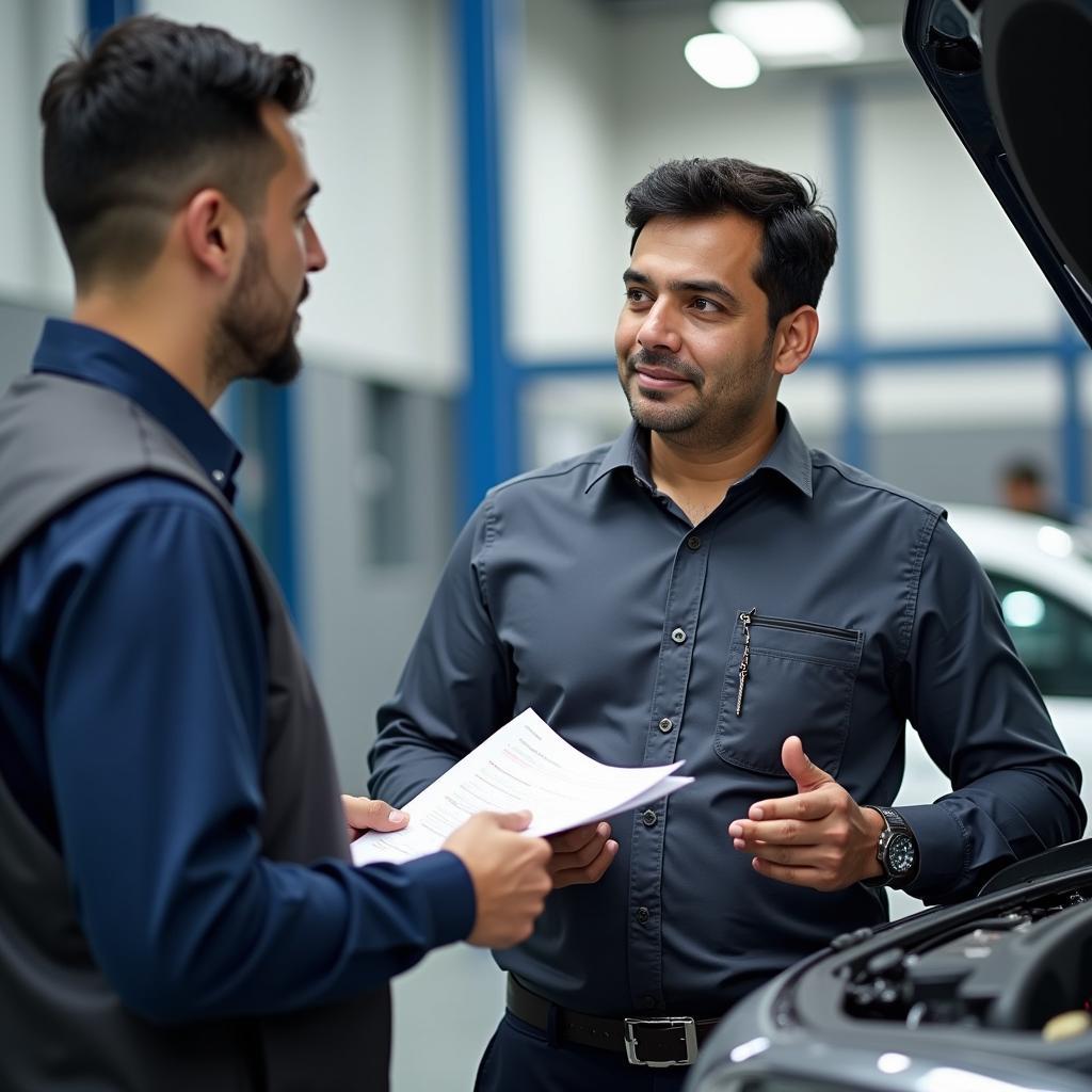 Customer Consultation at a Sitapur Car Service Center