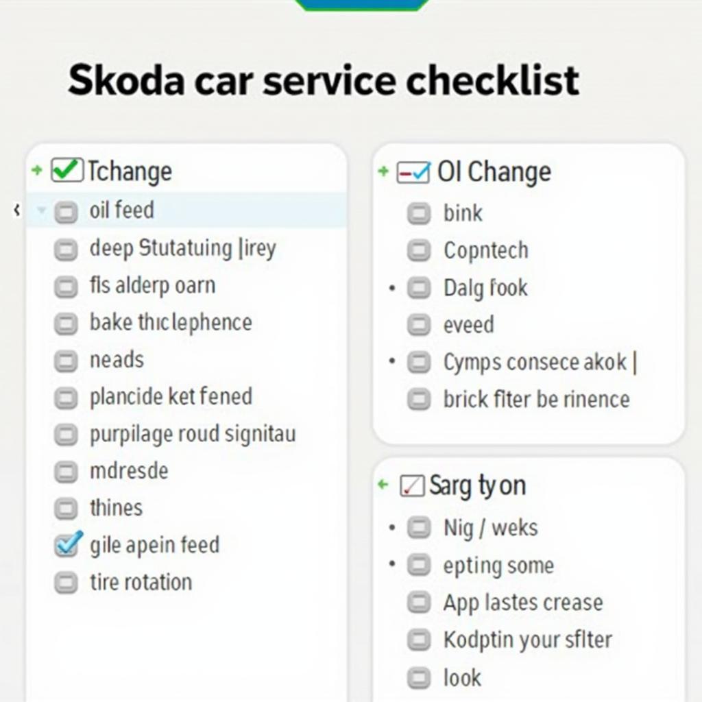 Skoda Car Service Checklist