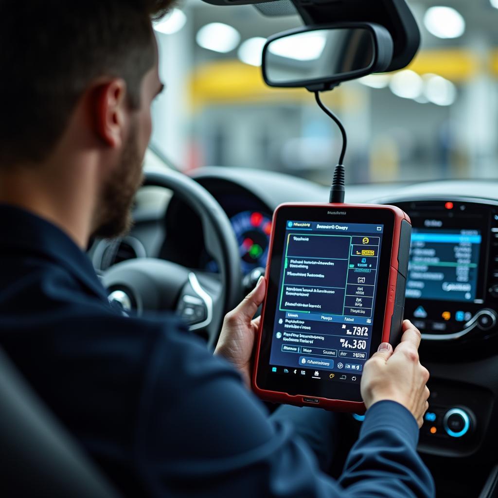 Smart Car Diagnostic Tools in an Auto Shop