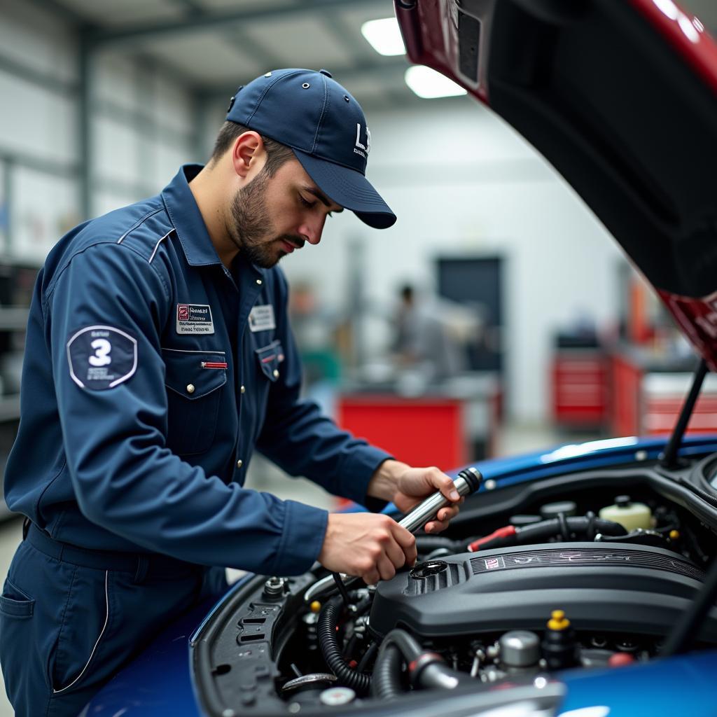 Experienced Technician Working on a Speed Sport Car in Delhi