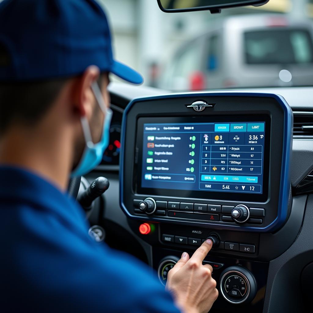 Modern Diagnostic Equipment at a Tata Car Service Centre