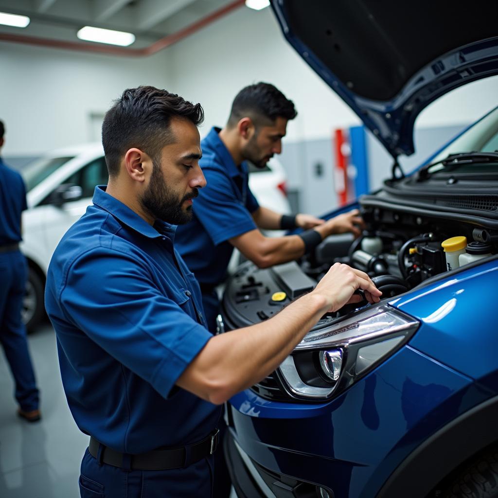 Tata Certified Technicians Working on a Car