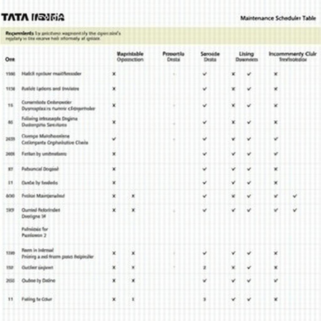 Tata Indica Maintenance Schedule