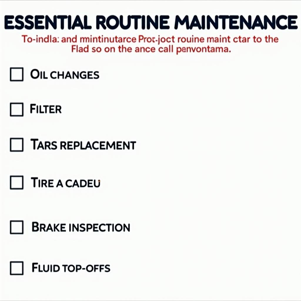 Tata Motors Routine Maintenance Checklist