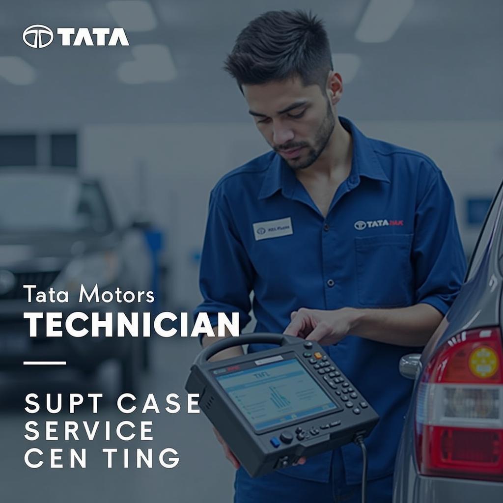 Tata Motors Service Center Technician Performing a Car Service