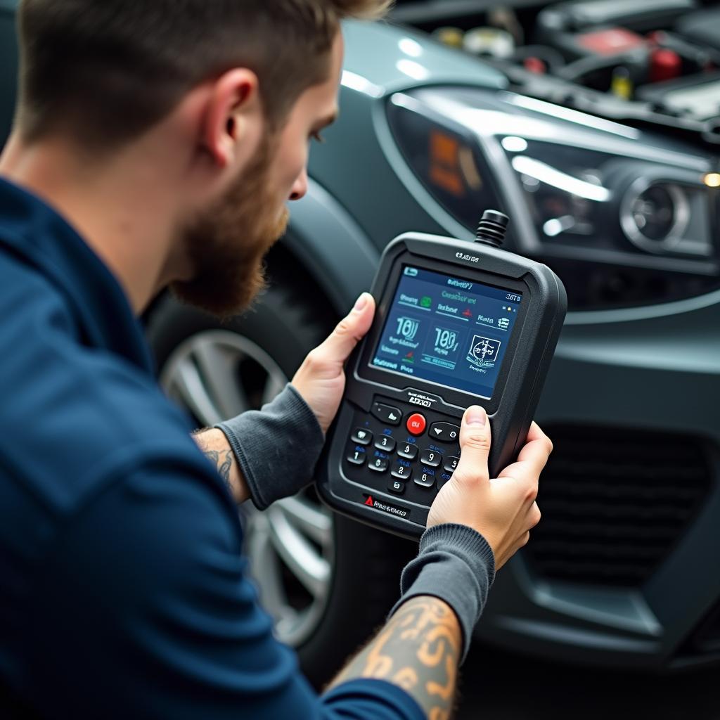 Technician Utilizing Advanced Diagnostic Tools