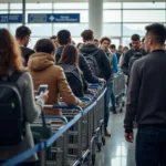 Picking up a rental car at a busy airport during Thanksgiving