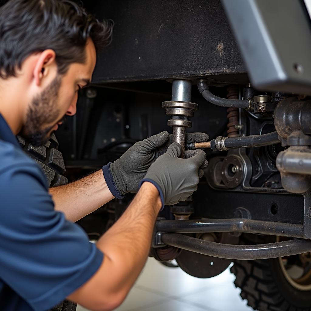 Thar 4x4 system undergoing inspection