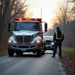 Tow Truck Arriving at Breakdown Scene