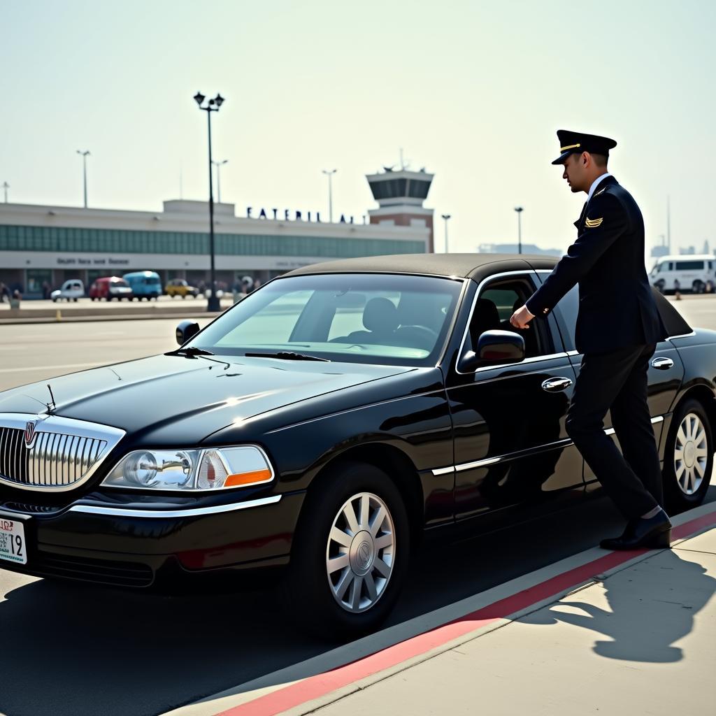 Arriving at LAX in a town car