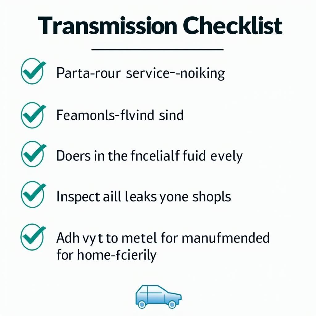 Transmission Service Checklist for Car Owners