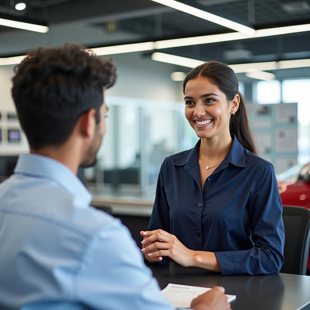 Customer Service Desk at a Car Service Center in Trichy