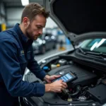 TVs Multi Brand Car Service Technician Using Diagnostic Tool