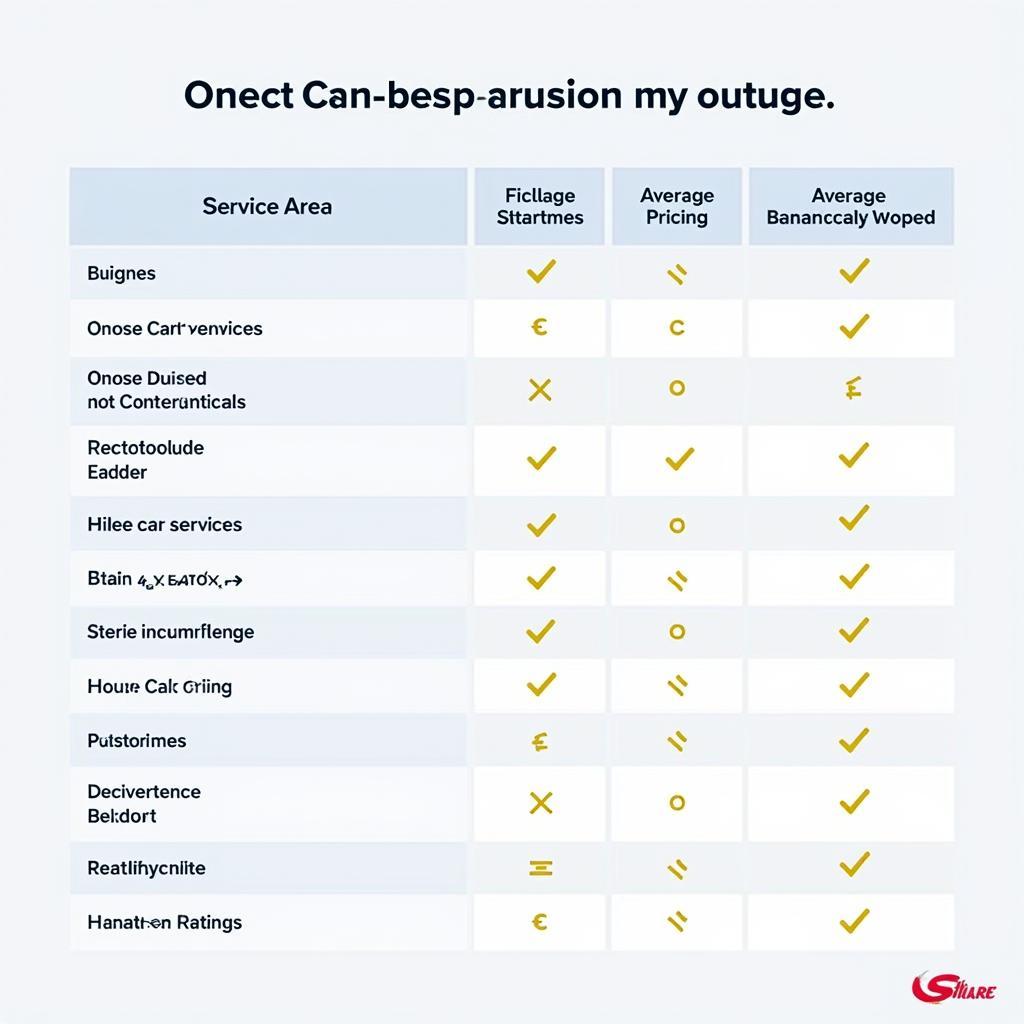 UAE Top Car Servicing Platforms Comparison Chart