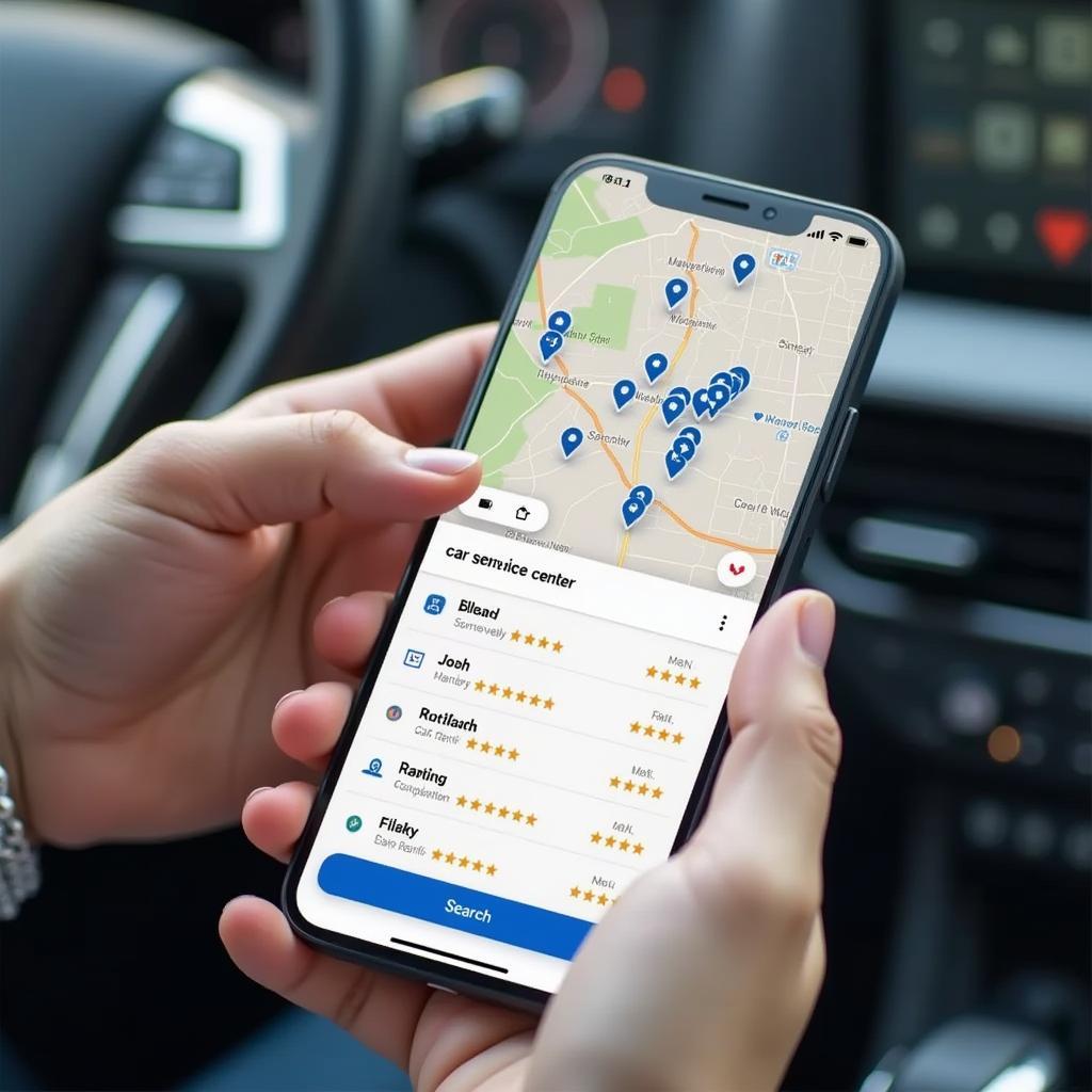 Using Smartphone to Find Car Maintenance Near Me