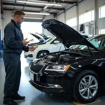 Routine Car Maintenance Being Performed