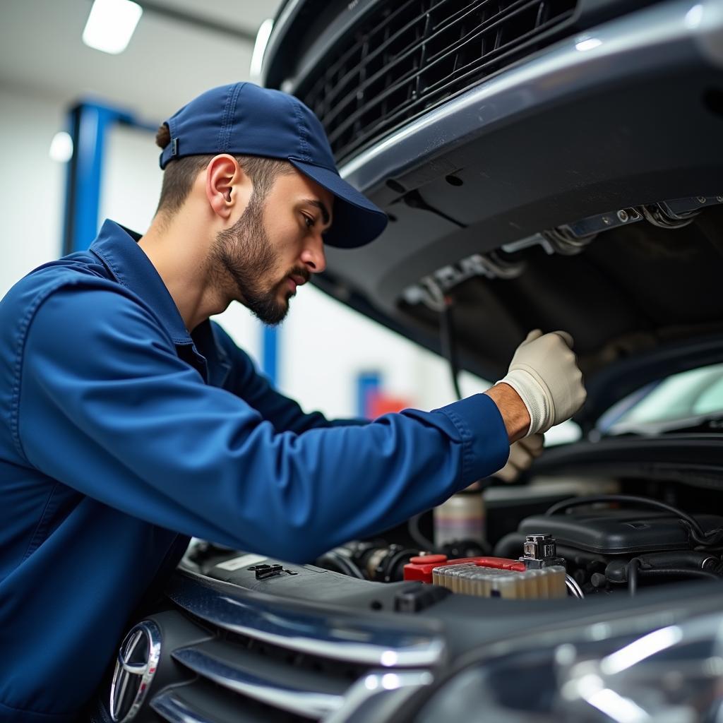 Vishnu Cars Service Mechanic Working