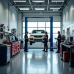 Modern Car Service Center Repair Bay in Vizag