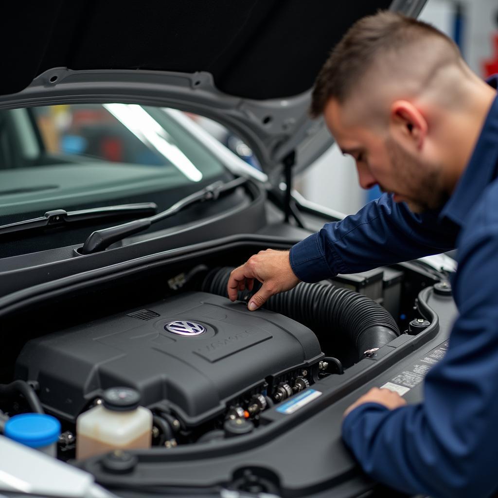 Thorough Vehicle Inspection During Volkswagen Service in Bromley