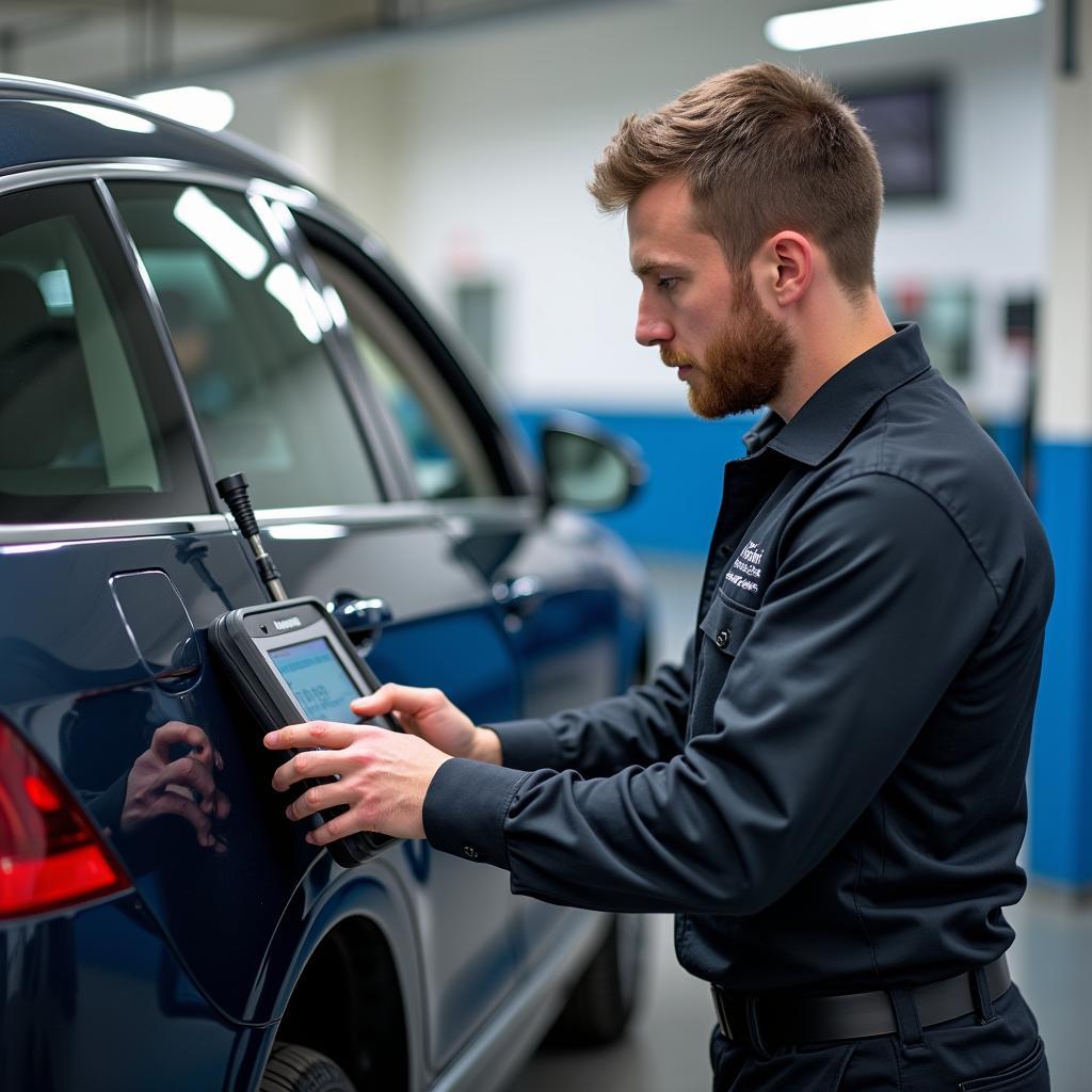 Volkswagen Specialist Technician Performing Diagnostics in Bromley