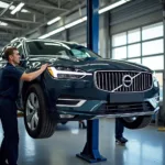 Volvo Car Undergoing Routine Maintenance Check-up