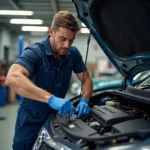 Experienced Mechanic Performing Car Service in Welshpool