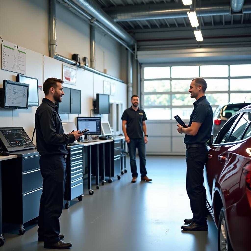 Modern Car Service Centre Interior in Wigton