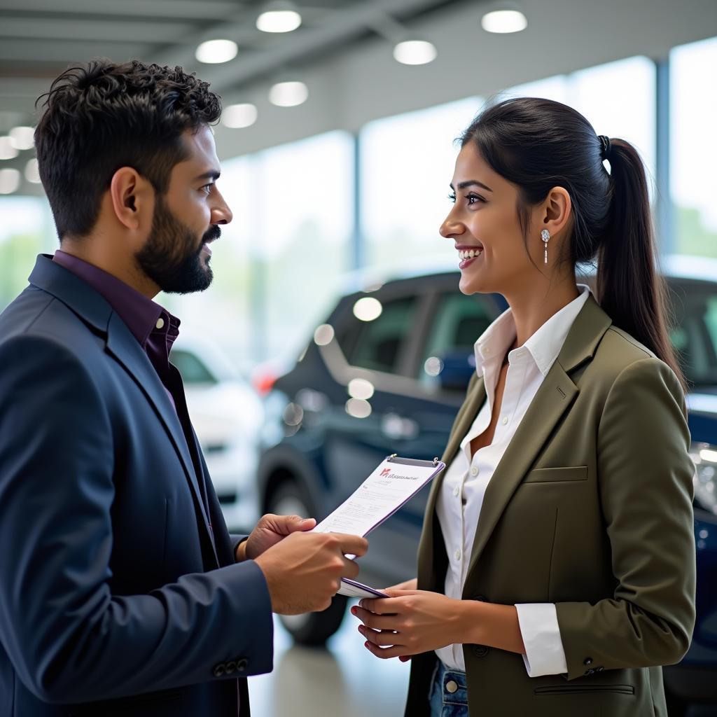 Customer Receiving Consultation at Madurai Car Service