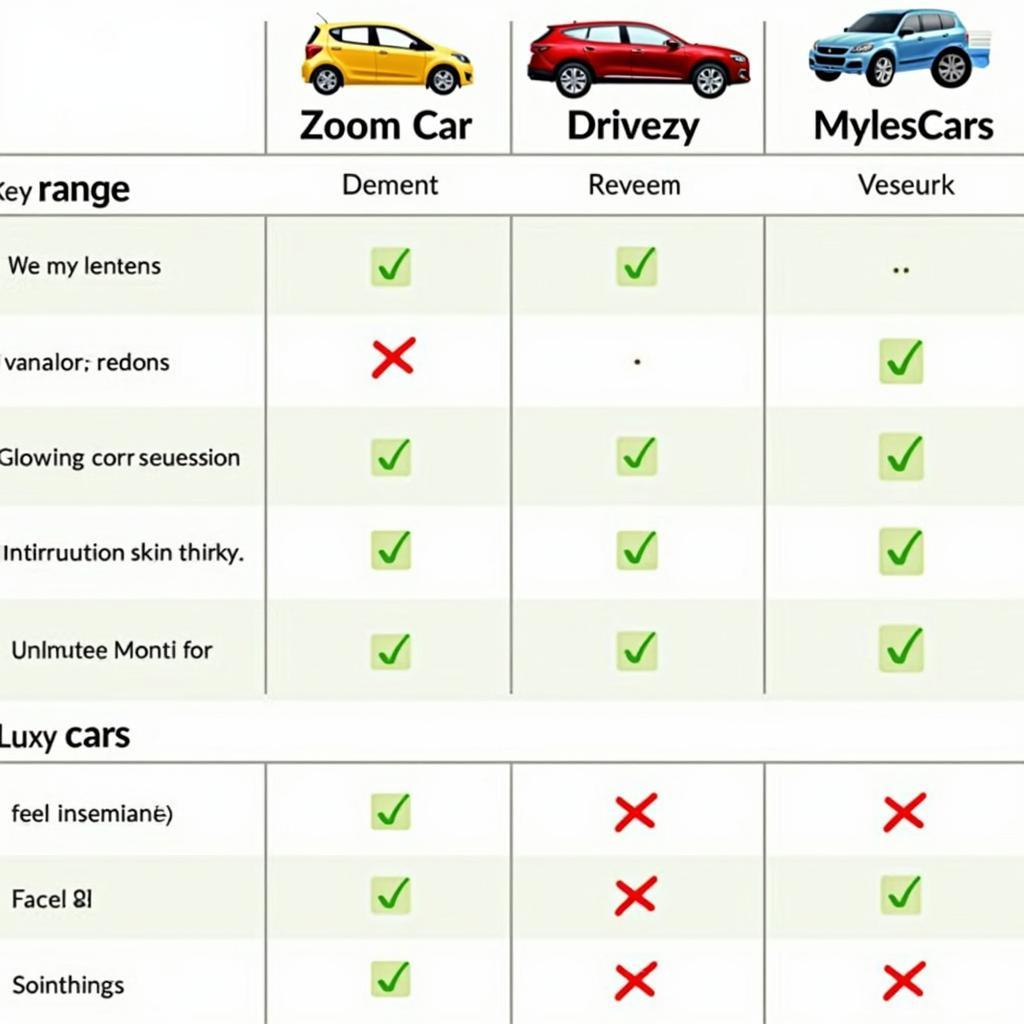 Comparing Zoom Car alternatives in Bangalore